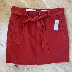 Brand new pilcro and letterpress anthro skirt with belt, rust colored, size 8